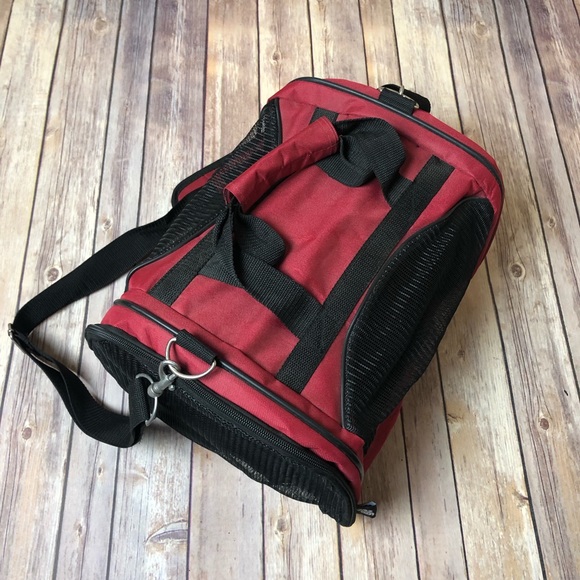 Pet Carrier Handbags - Pet Carrier Bag Red Black Mesh Travel Cat Dog